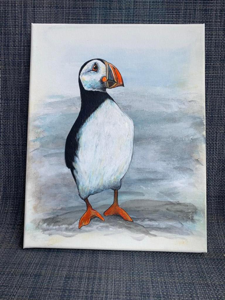 Puffin
9" x 12" Acrylic on Canvas
$200